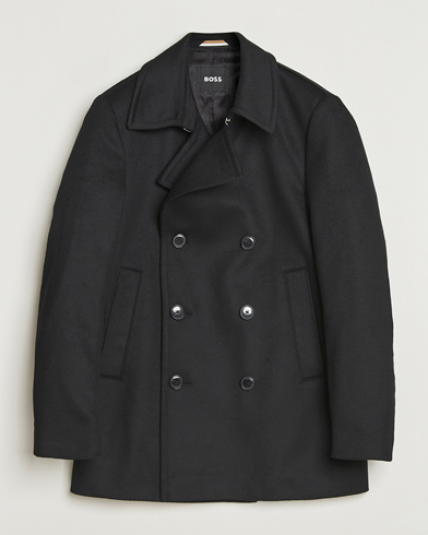 BOSS BLACK Hyde Wool Peacoat Black – Schwarz