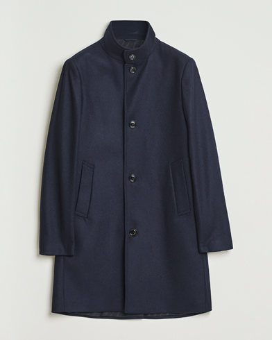 J.Lindeberg Jesse Stand Up Wool Melton Coat Navy – Blau