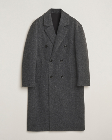J.Lindeberg Willy Bonded Wool Coat Dark Grey Melange – Grau