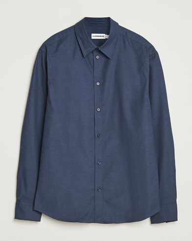 J.Lindeberg Slim Fit Light Flannel Shirt Navy – Blau