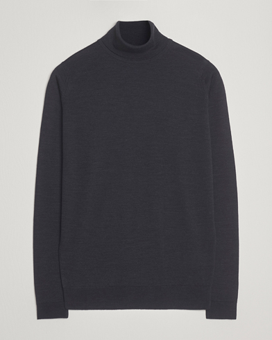 John Smedley Cherwell Extra Fine Merino Rollneck Hepburn Smoke – Grau