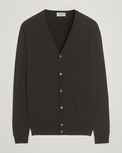 John Smedley Petworth Extra Fine Merino Cardigan Faulkner Brown – Braun