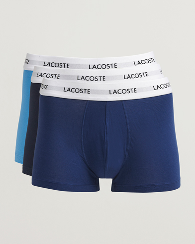 Lacoste 3-Pack Stretch Cotton Trunks Blue – Blau