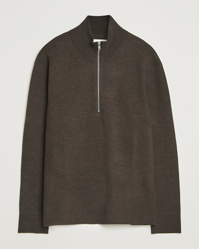 NN07 Harald Cotton/Modal Half Zip Demitasse Brown – Braun