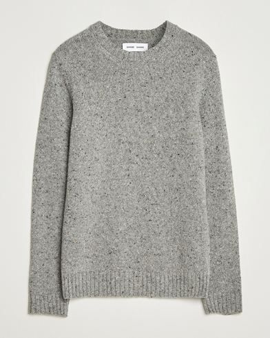 Samsøe Samsøe Nataniel Donegal Knitted Crew Neck Grey Melange – Grau
