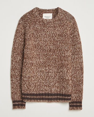 GANT 240 Mulberry Street Wool Heavy Knitted Sweater Light Brown Melange – Braun