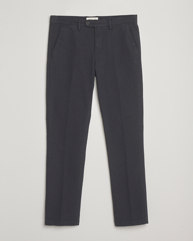 Gant Slim Fit Cotton Herringbone Trousers Antracite – Grau