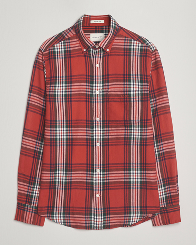 Gant Regular Fit Checked Flannel Shirt Modern Rust – Mehrfarbig