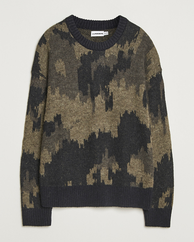 J.Lindeberg Nate Graphic Jaquard Knitted Sweater Forest Green – Grün