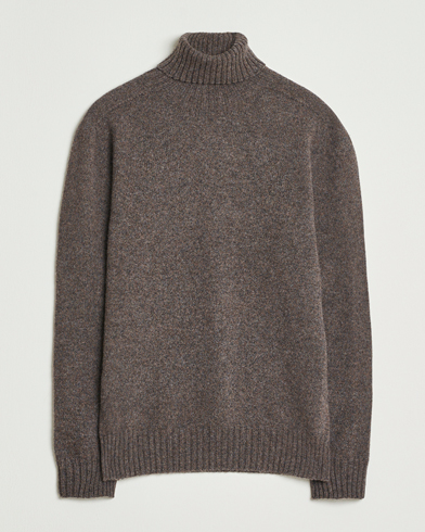 Altea Wool/Cashmere Rollneck Dark Brown Melange – Braun