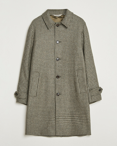 Aspesi Houndstooth Wool Coat Beige – Beige