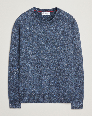 Brunello Cucinelli Alpaca Blend Sweater Dark Blue Melange – Blau