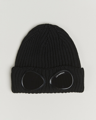 C.P. Company Knitted Merino Goggle Beanie Black – Schwarz