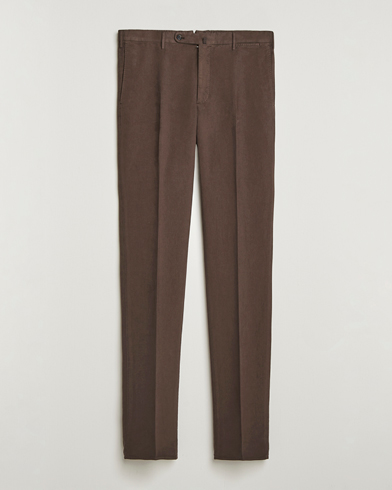 Incotex Regular Fit Cotton Stretch Chinos Dark Brown – Braun