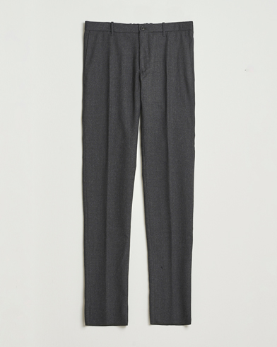 Incotex Slim Fit Washable Flannel Trousers Charcoal – Grau