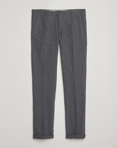 Incotex Slim Fit Washed Flannel Slacks Grey Melange – Grau