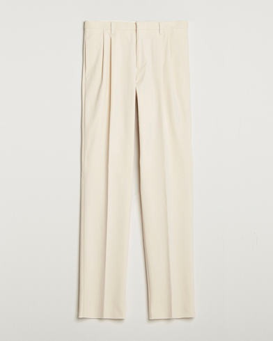 Lardini Double Pleated Cotton Stretch Trousers Off White – Weiß