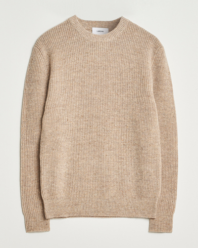 Lardini Knitted Wool Crew Neck Light Brown – Beige