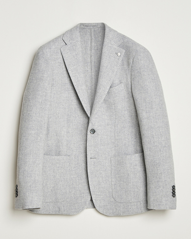 L.B.M. 1911 Jack Fly Knitted Wool Blazer Light Grey – Grau