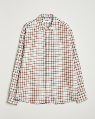 Palmes Cotton/Merino Shirt White/Brown – Braun