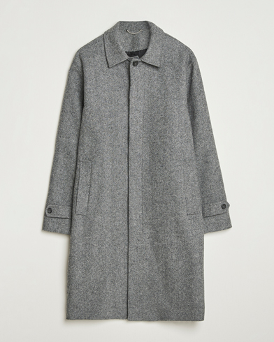 Palmes Herringbone Wool Coat Charcoal – Grau