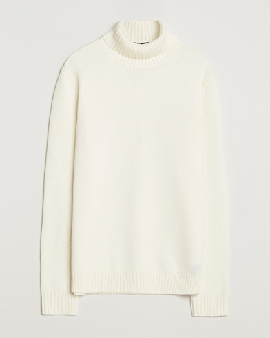 Zanone Virgin Merino Wool Rollneck Latte – Weiß
