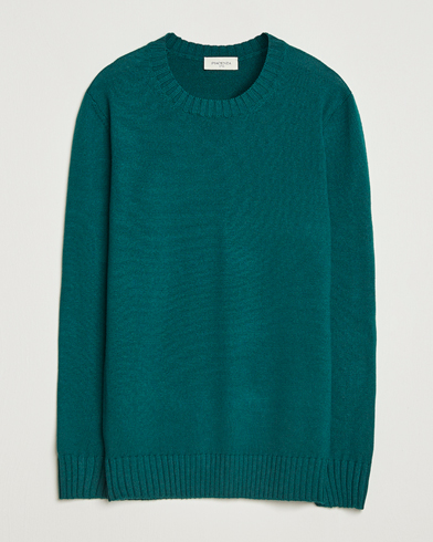 Piacenza Cashmere Brushed Wool Crew Neck Dark Green – Grün