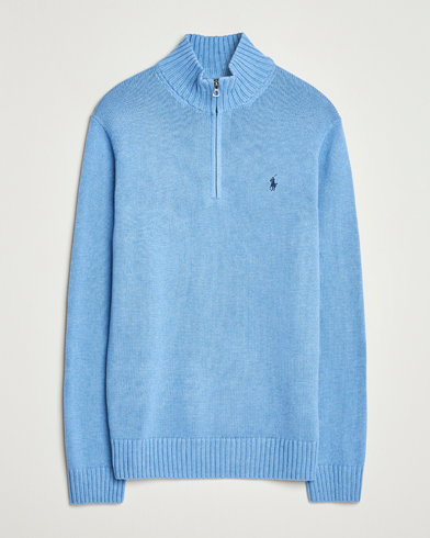 Polo Ralph Lauren Cotton Pullover Half Zip Soft Royal Heather – Blau