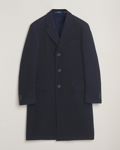 Polo Ralph Lauren Single Breasted Melton Coat Navy – Blau