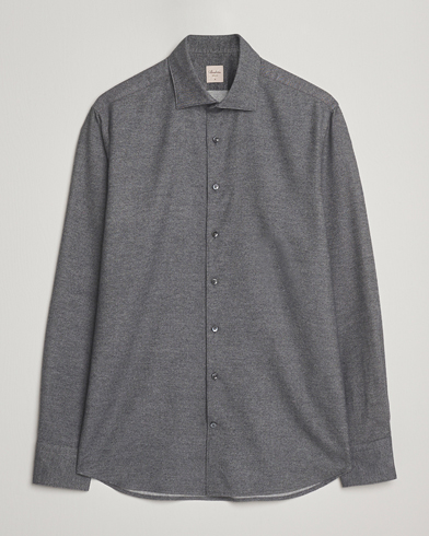 Stenströms Regular Fit Cut Away Flannel Shirt Grey – Grau