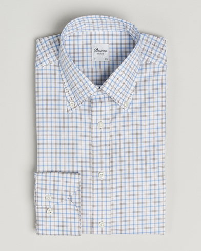 Stenströms Regular Fit Overcheck Button Down Shirt White – Weiß