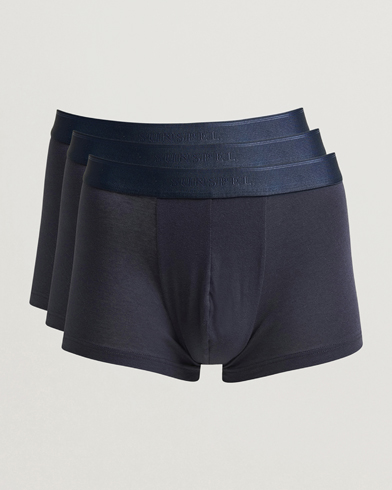 Sunspel 3-Pack Cotton Stretch Trunk Navy – Blau