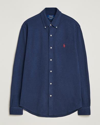 Polo Ralph Lauren Featherweight Mesh Shirt Spring Navy Heather – Blau
