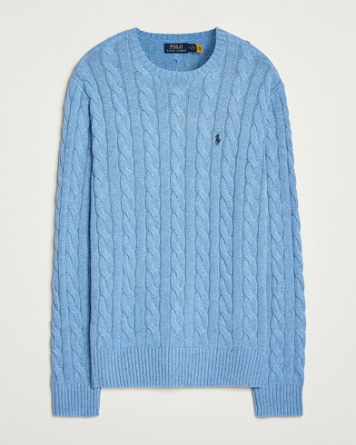 Polo Ralph Lauren Cotton Cable Pullover Soft Royal Heather – Blau