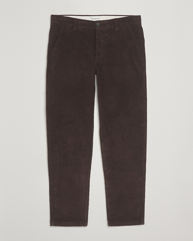 KnowledgeCotton Apparel Chuck Regular Cord Trousers Chocolate – Braun