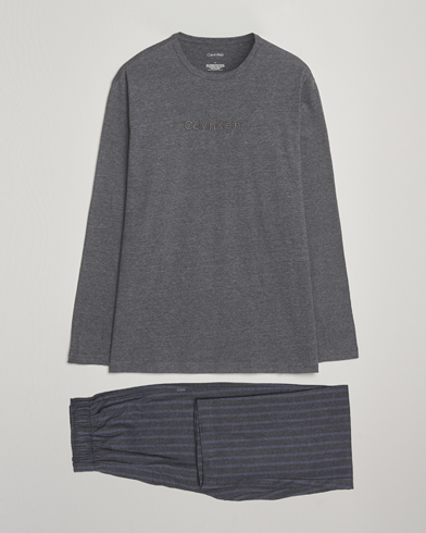 Calvin Klein Flannel Pyjama Set Charcoal – Grau