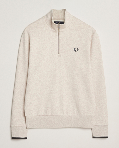 Fred Perry Half Zip Sweatshirt Porrigde Marl – Beige