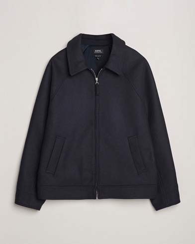 A.P.C. Chase Wool Bomber Jacket Dark Navy – Blau
