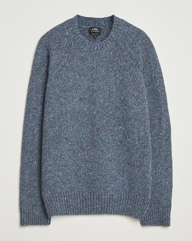 A.P.C. Harris Wool Knitted Sweater Blue Grey – Blau