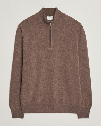 Morgano Wool/Cashmere Half-Zip Brown – Braun
