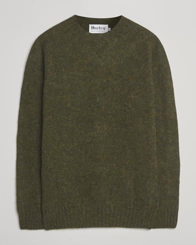 Harley Of Scotland Brushed Supersoft Lambswool Crewneck Scots Pine – Grün