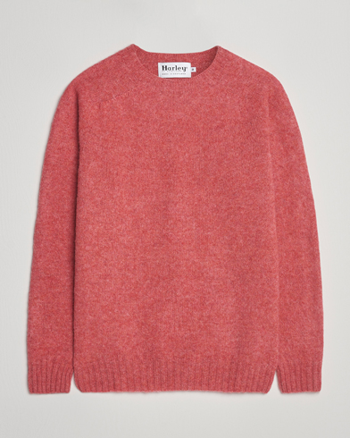 Harley Of Scotland Brushed Supersoft Lambswool Crewneck Tea Rose – Rosa