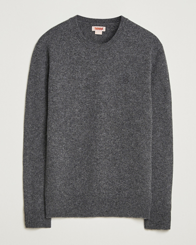 Baracuta Shetland Virgin Wool Crew Neck Mid Grey – Grau