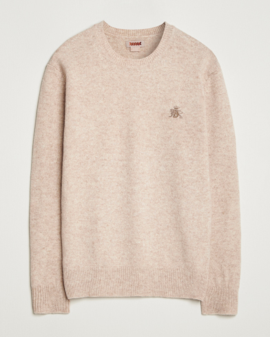 Baracuta Shetland Virgin Wool Crew Neck Antique White – Beige
