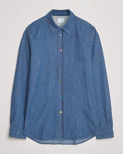 PS Paul Smith Tailored Fit Denim Shirt Blue Wash – Blau