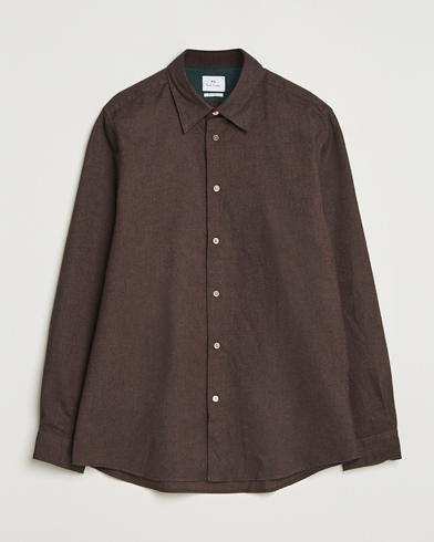 PS Paul Smith Brushed Cotton/Wool Shirt Dark Brown – Braun