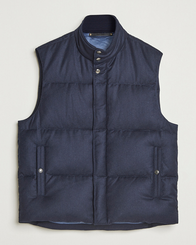 Paul Smith Wool/Cashmere Down Gilet Navy – Blau