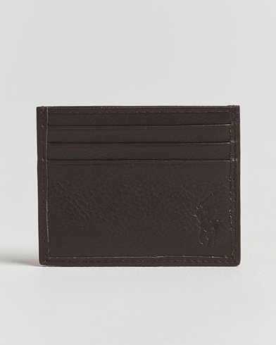 Polo Ralph Lauren Pebbled Leather Credit Card Holder Brown – Braun