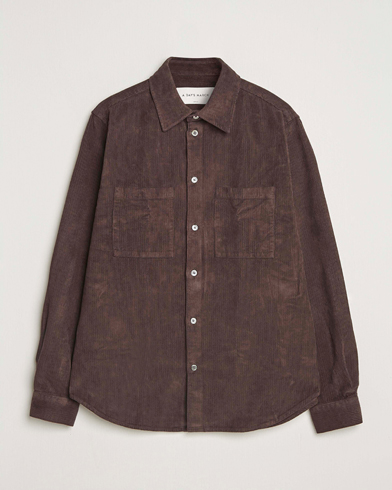 A Day's March Rupert Cord Shirt Dark Brown – Braun