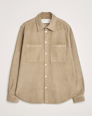 A Day's March Rupert Cord Shirt Greige – Beige
